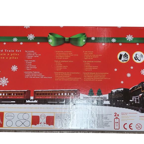 Lionel 37-Piece Christmas Holiday Battery Operated Train Set, Pennsylvania Flyer - Picture 10 of 16